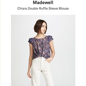 Madewell Chiara double ruffle sleeve blouse